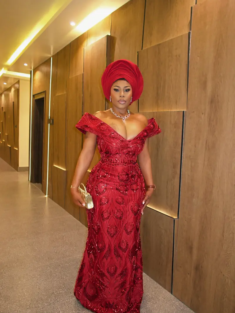 Beaded lace aso-ebi, head to toe